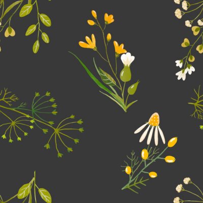 Behang Aquarel bloemen vector patroon