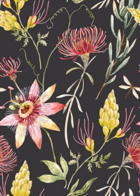 Behang Aquarel bloemen vector patroon