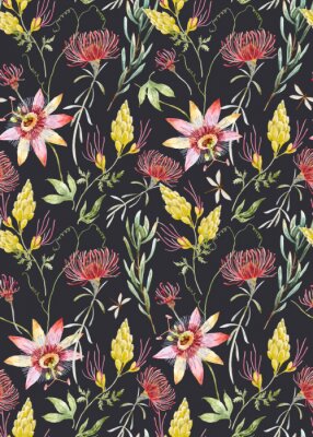 Behang Aquarel bloemen vector patroon