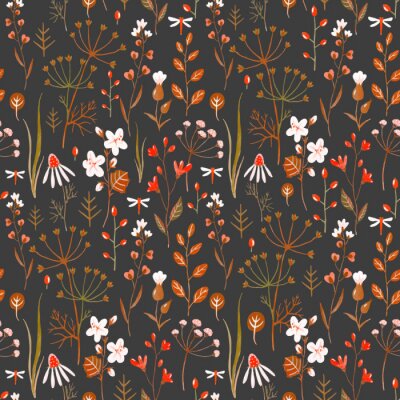 Behang Aquarel bloemen vector patroon