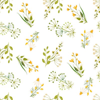 Behang Aquarel bloemen vector patroon