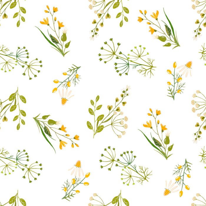 Behang Aquarel bloemen vector patroon