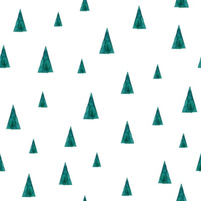 Behang Aquarel bomen op een witte achtergrond