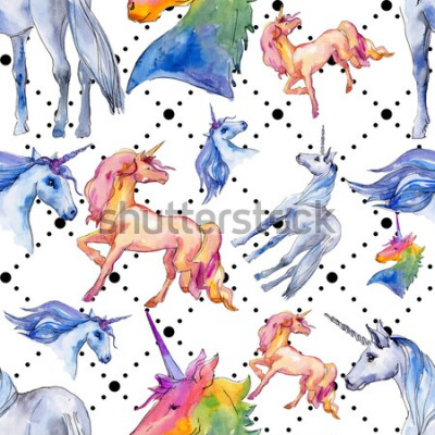 Behang Aquarel eenhoorns