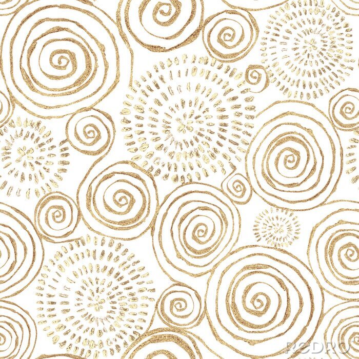 Behang Aquarel geschilderd spiralen en cirkels motief