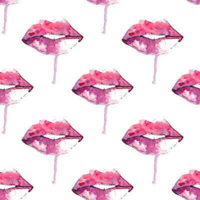 Behang Aquarel glamour lippen