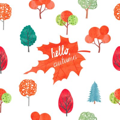 Behang Aquarel gouden herfst