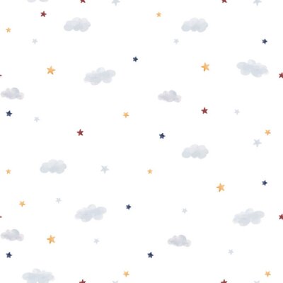 Behang Aquarel hemelpatroon