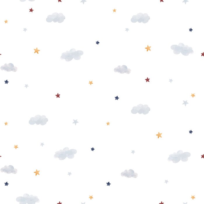 Behang Aquarel hemelpatroon