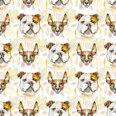 Behang Aquarel hondenkoppen