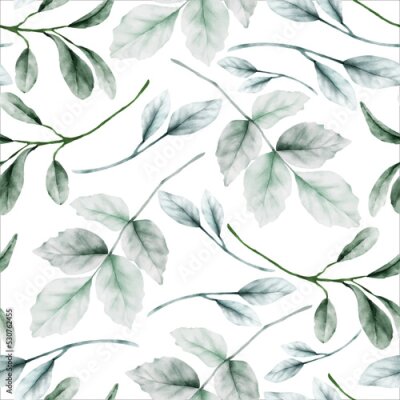 Behang Aquarel struikbladeren