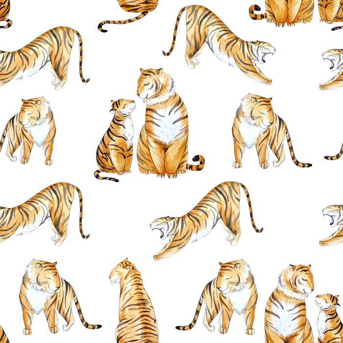 Behang Aquarel tropische patroon