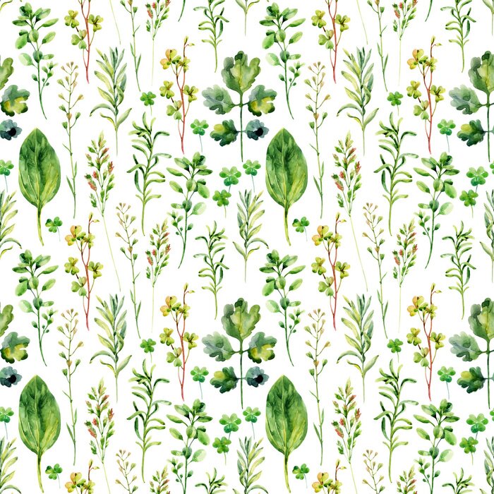 Behang Aquarel wilde planten