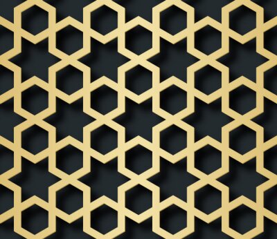 Behang Arabisch naadloos patroon met 3D effect voor het feestelijke ontwerp van de brochure, website, druk. Vector illustratie