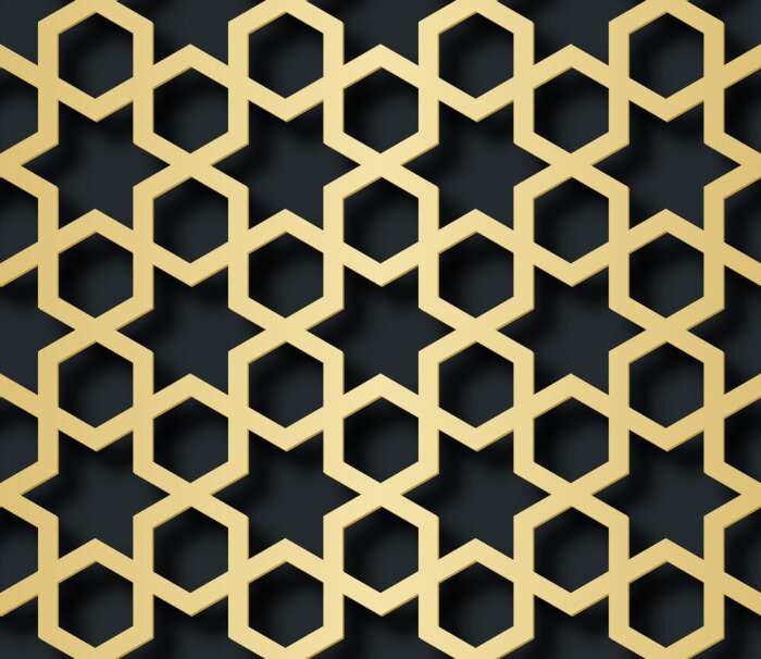 Behang Arabisch naadloos patroon met 3D effect voor het feestelijke ontwerp van de brochure, website, druk. Vector illustratie