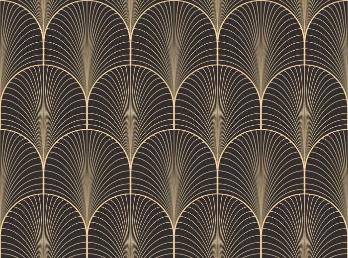 Behang Art Deco stijl met brons en imitatie goud