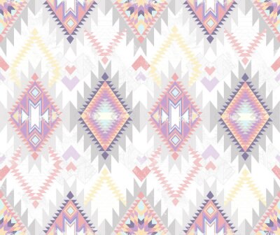 Behang Azteeks patroon in pastelkleuren