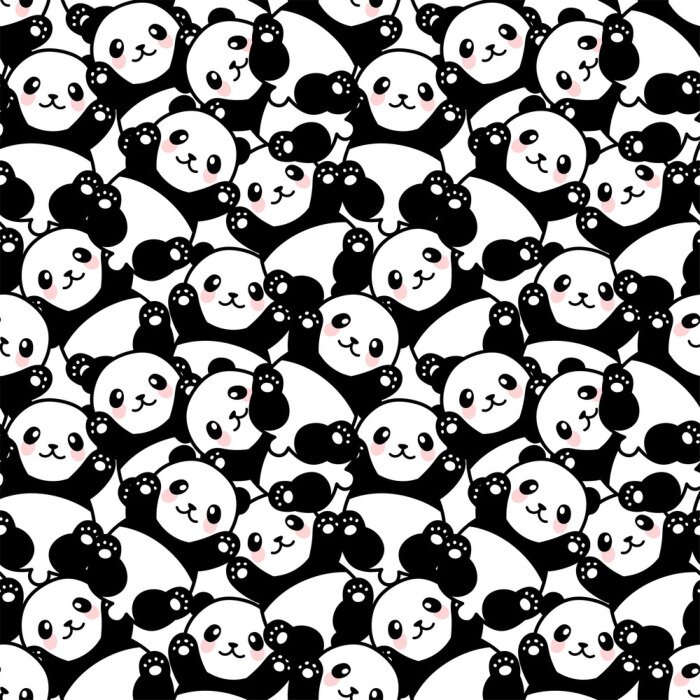 Behang Babypanda naadloos patroon