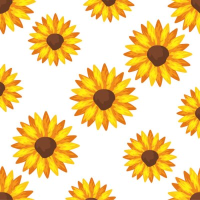 Behang background of sunflowers plants icons vector illustration design