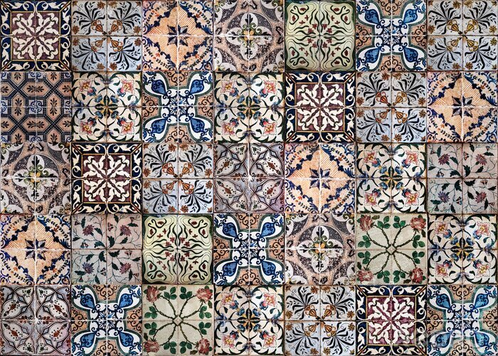 Behang Background of vintage ceramic tiles