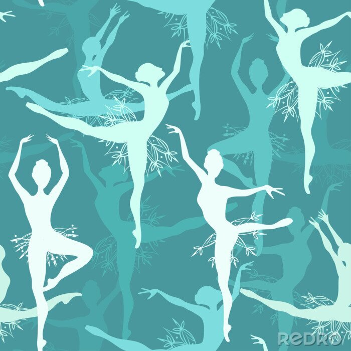 Behang Ballerina's in bloemenrokken