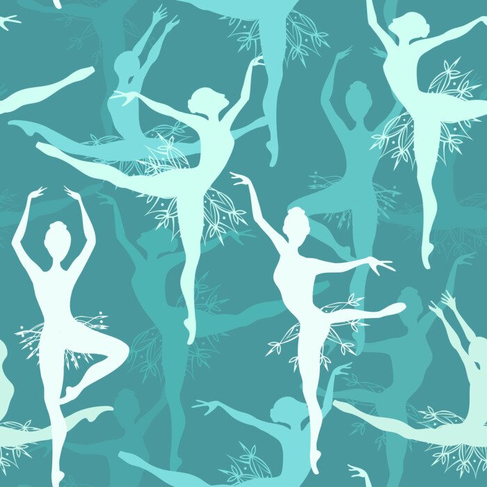 Behang Ballerina's in bloemenrokken