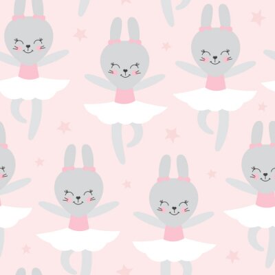 Behang Balletkonijntjes