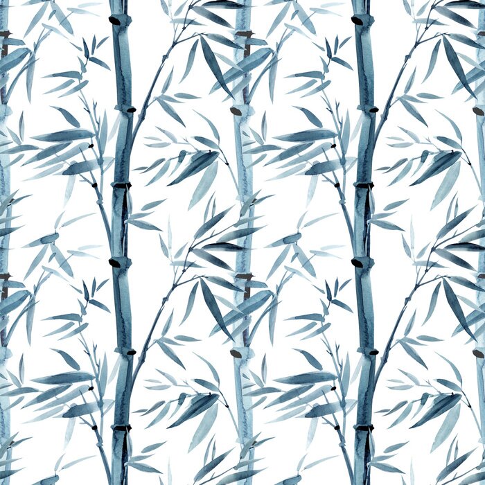 Behang Bamboebos op een lichte achtergrond