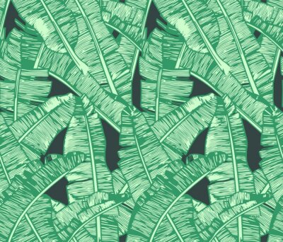 Behang Banana Leafs Pattern