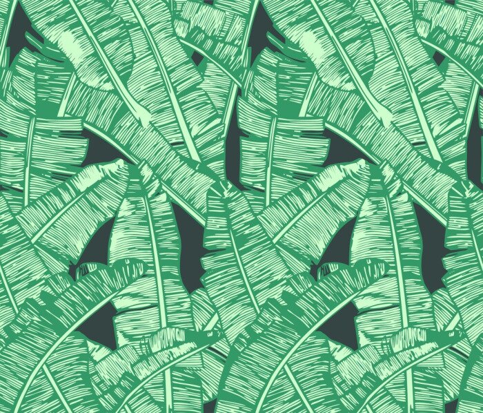 Behang Banana Leafs Pattern