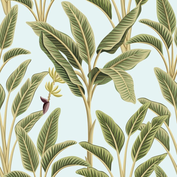 Behang Bananenbladeren in boho-stijl