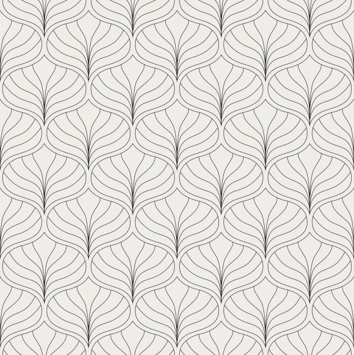 Behang Barok bladeren patroon