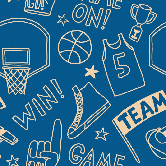 Behang basketball pattern seamless design graphic