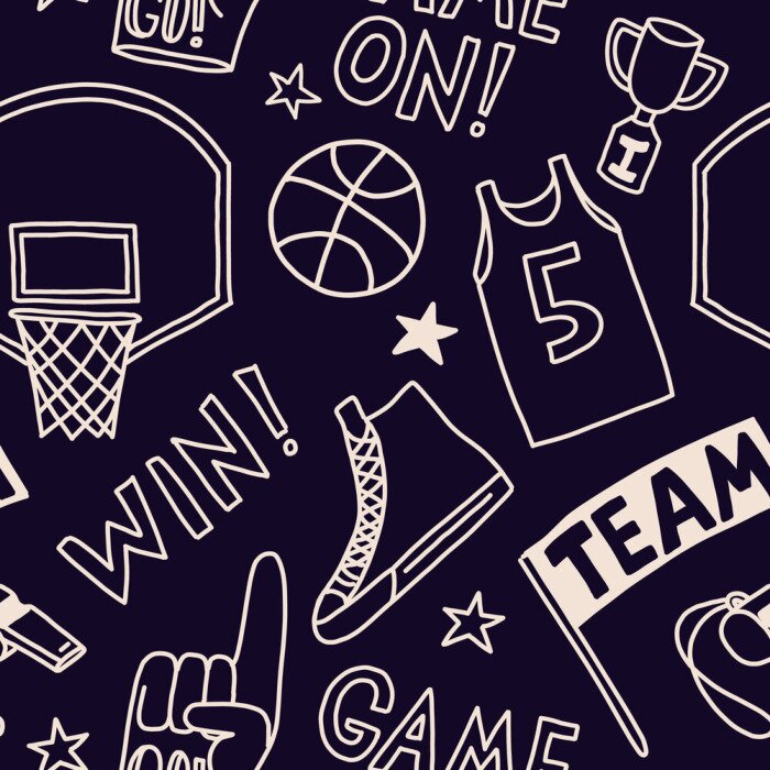 Behang basketball pattern seamless design graphic