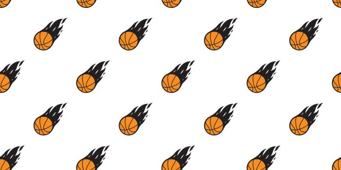 Behang basketball Seamless pattern vector fire sport tile background scarf isolated repeat wallpaper