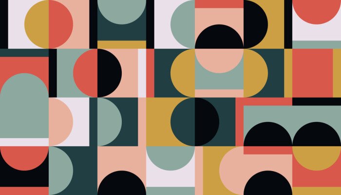 Behang Bauhaus Abstract Vector Composition Design