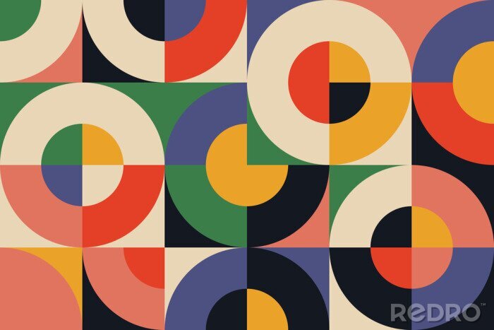 Behang Bauhaus Geometry Artwork Abstract Vector Design Background