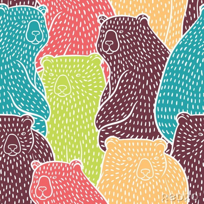 Behang Bears naadloos patroon