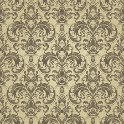 Behang Behang in de stijl van de barok. Patroon ontwerp, decoratief retro decor, vector illustratie.