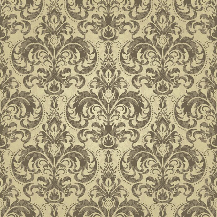 Behang Behang in de stijl van de barok. Patroon ontwerp, decoratief retro decor, vector illustratie.