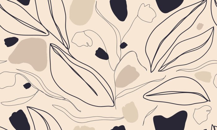 Behang Beige gekrulde lijnen in moderne stijl