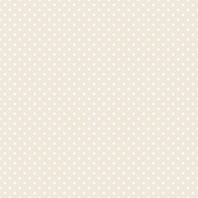 Behang Beige motief met witte kleine stippen