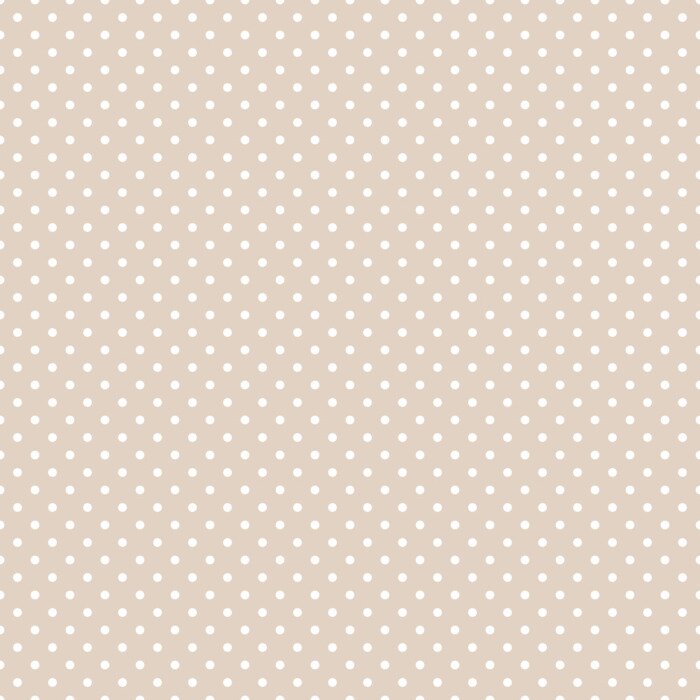 Behang Beige motief met witte kleine stippen