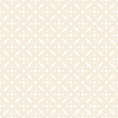 Behang Beige motief met witte verbonden stippen