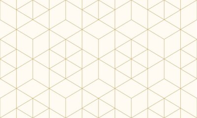 Behang Beige patroon in geometrische vormen