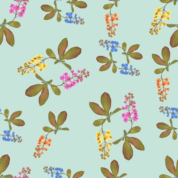 Behang Berberisfamilie op een blauwe achtergrond