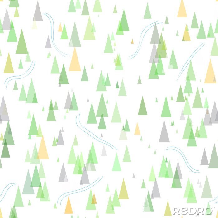 Behang Bergen en bomen op een landschapskaart
