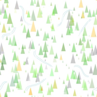 Behang Bergen en bomen op een landschapskaart