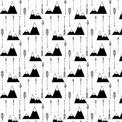 Behang Bergen en Indiase symbolen