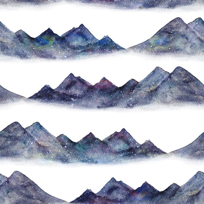 Behang Bergen in de mist